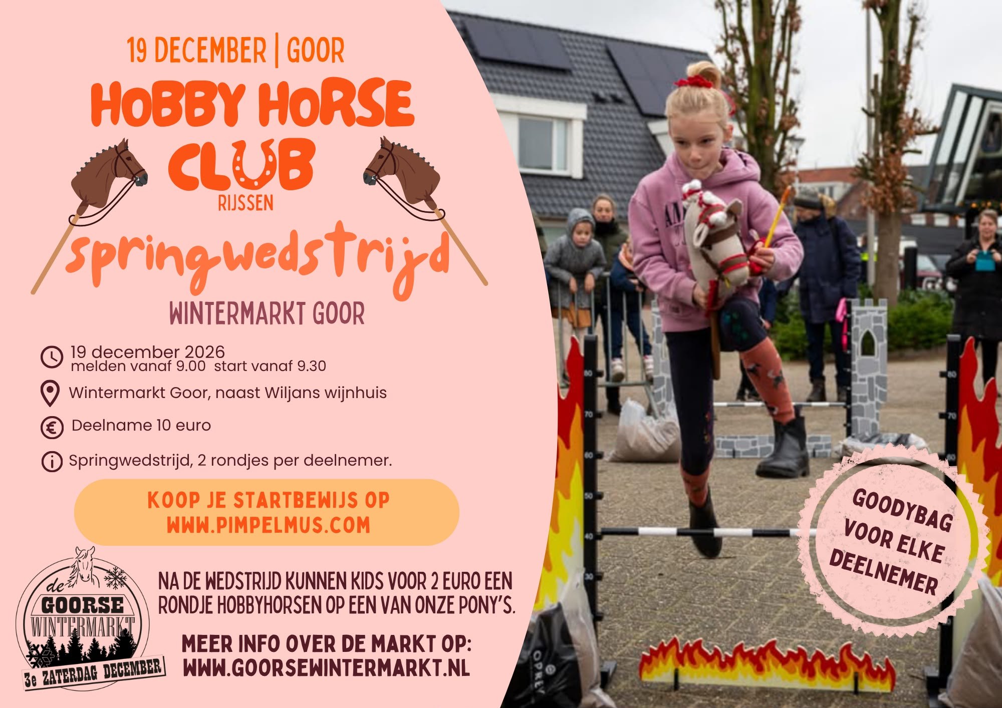 Flyer Hobby Horse springwedstrijd Goorse Wintermarkt 19 december